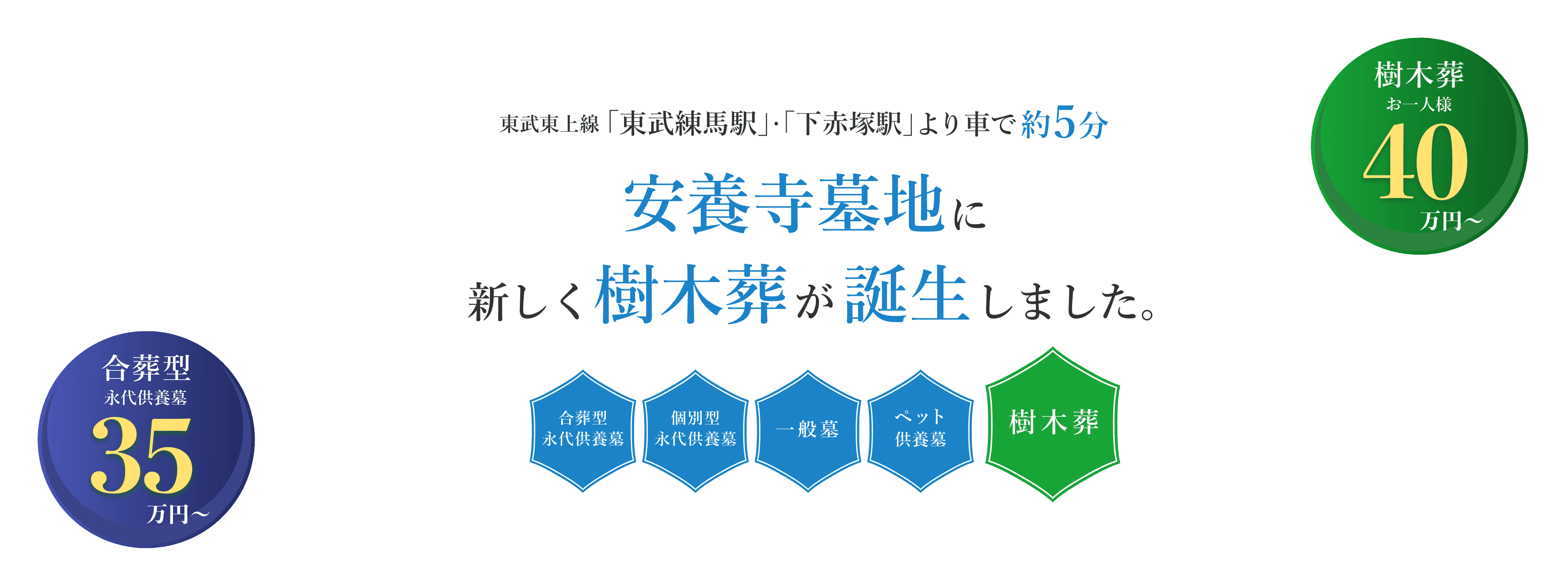 東武練馬駅」・「下赤塚駅」より車で約5分。板橋区徳丸に希少な墓地が誕生しました。